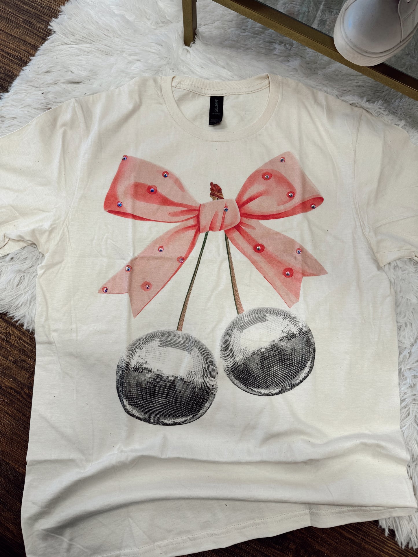 Disco Cherry Bow Tee