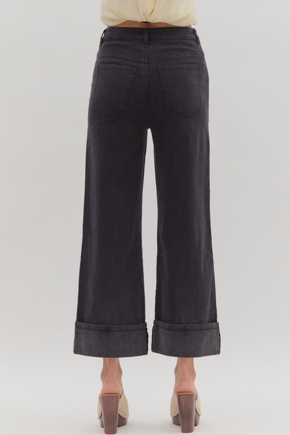 Black Cuffed Jeans