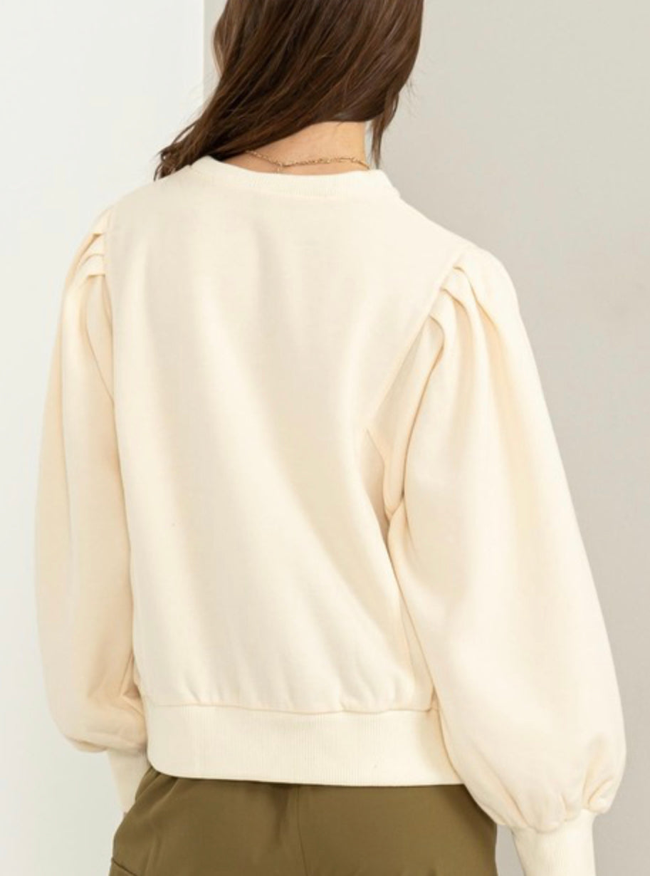Cream Terry Pullover