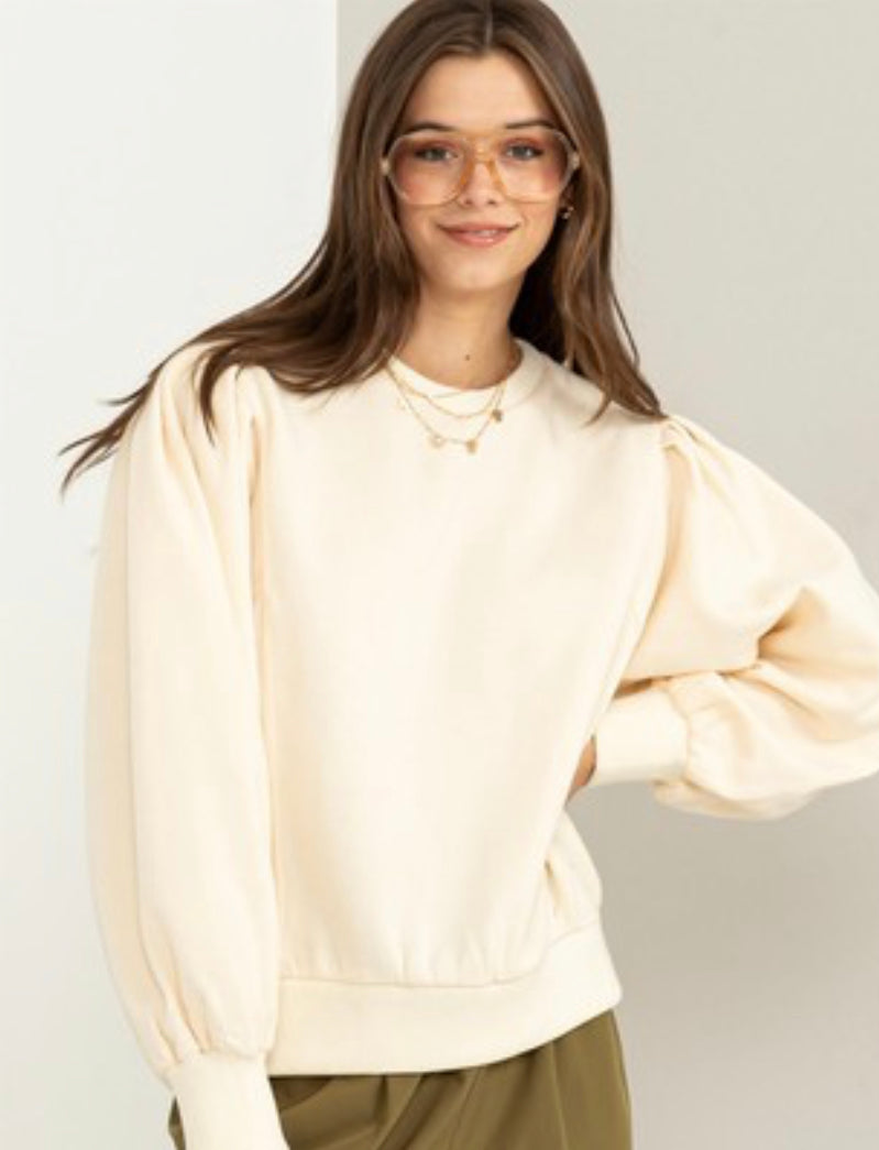 Cream Terry Pullover