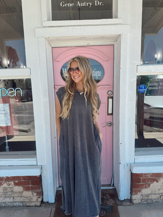 Grey Distressed Maxi Dress