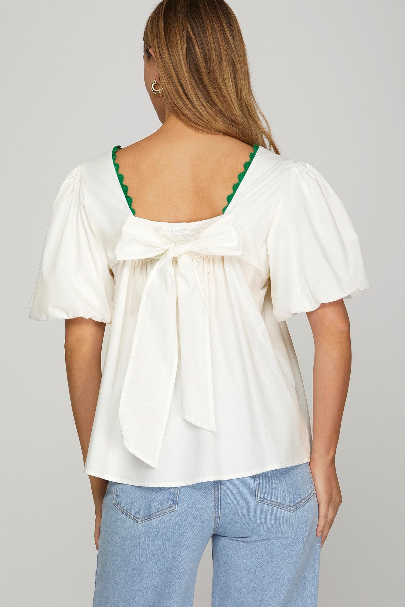 Green Detailed Blouse