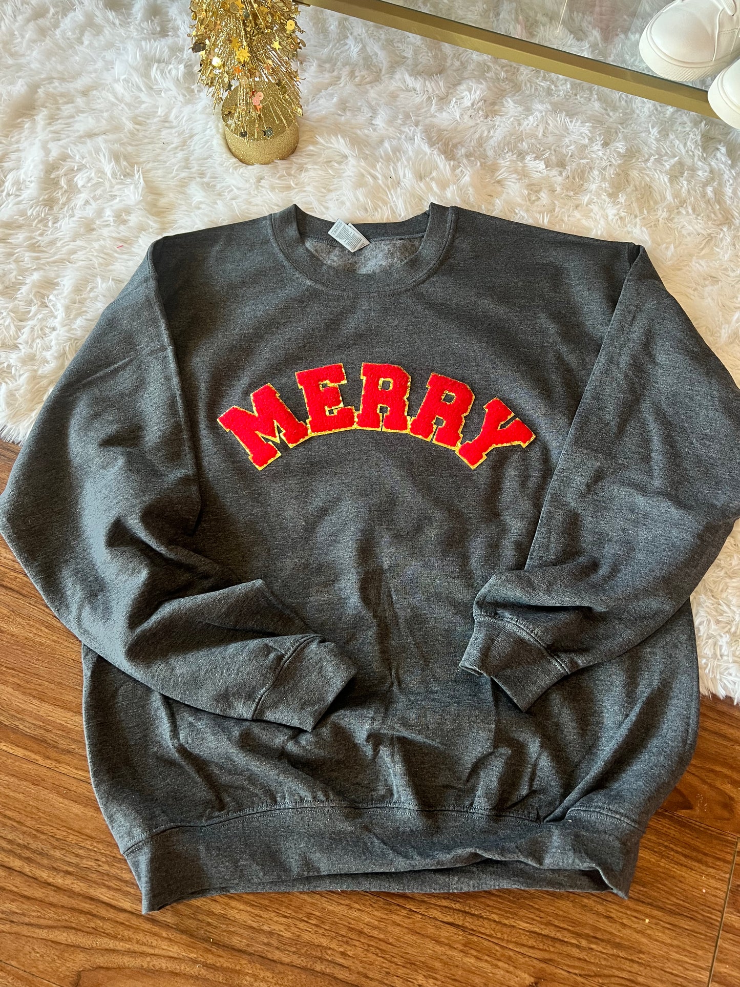 Grey Merry Chenille Sweatshirt
