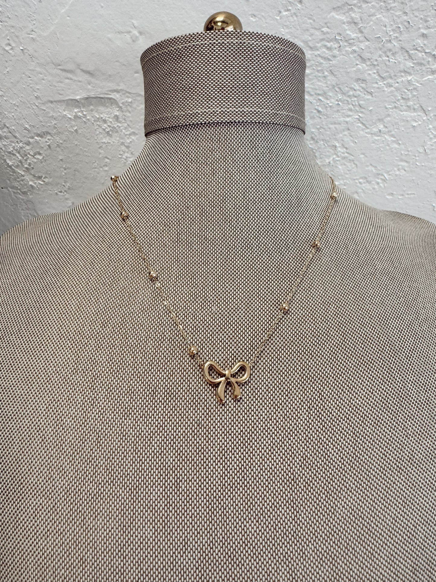 Gold Bow Necklace