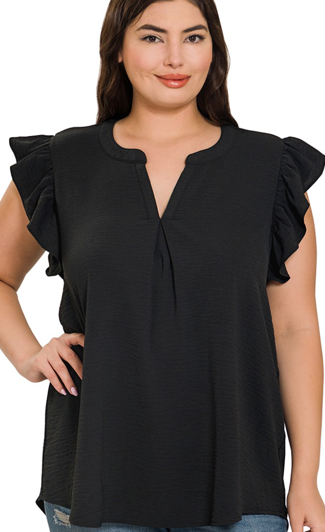 Butterfly Sleeve Blouse- PLUS