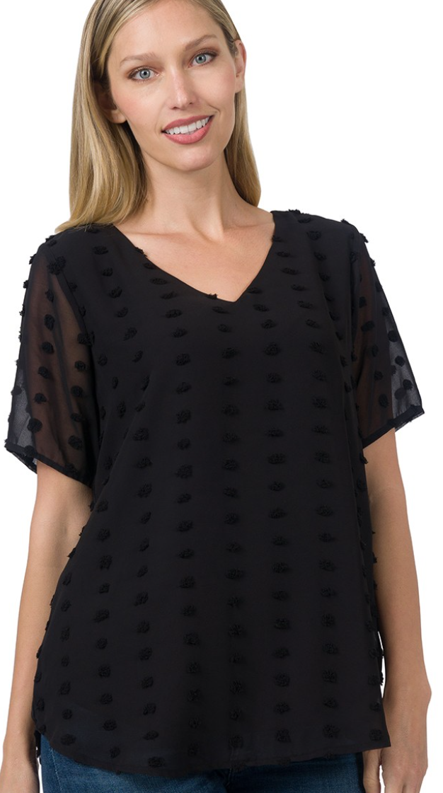 Polka Detail Blouse- PLUS