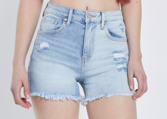 Risen Light Wash Jean Shorts