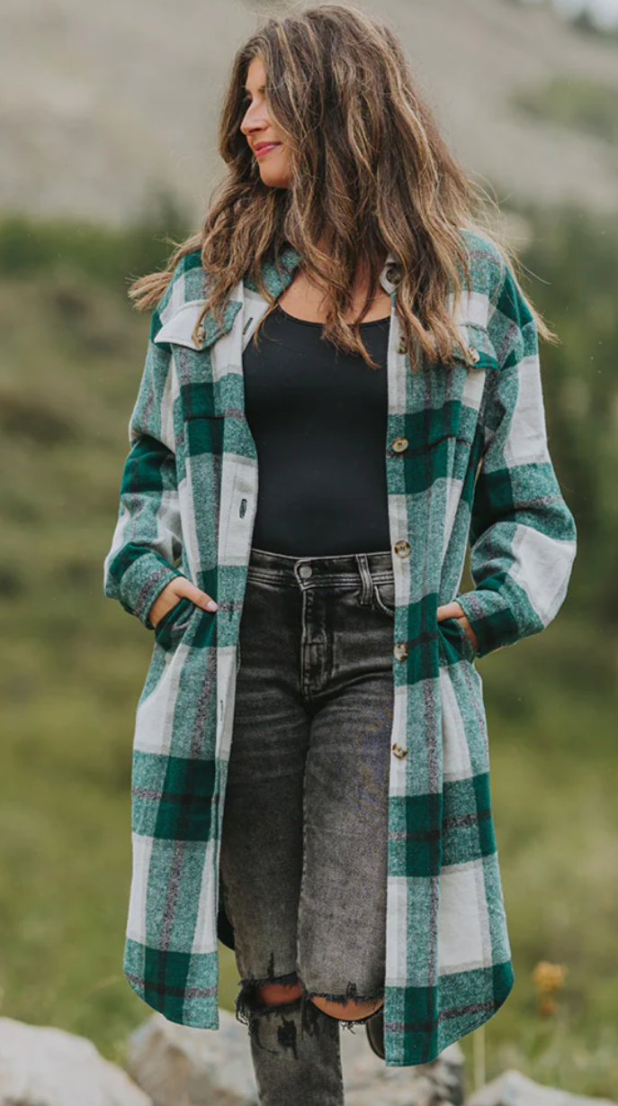 Rocky Long Plaid Shacket