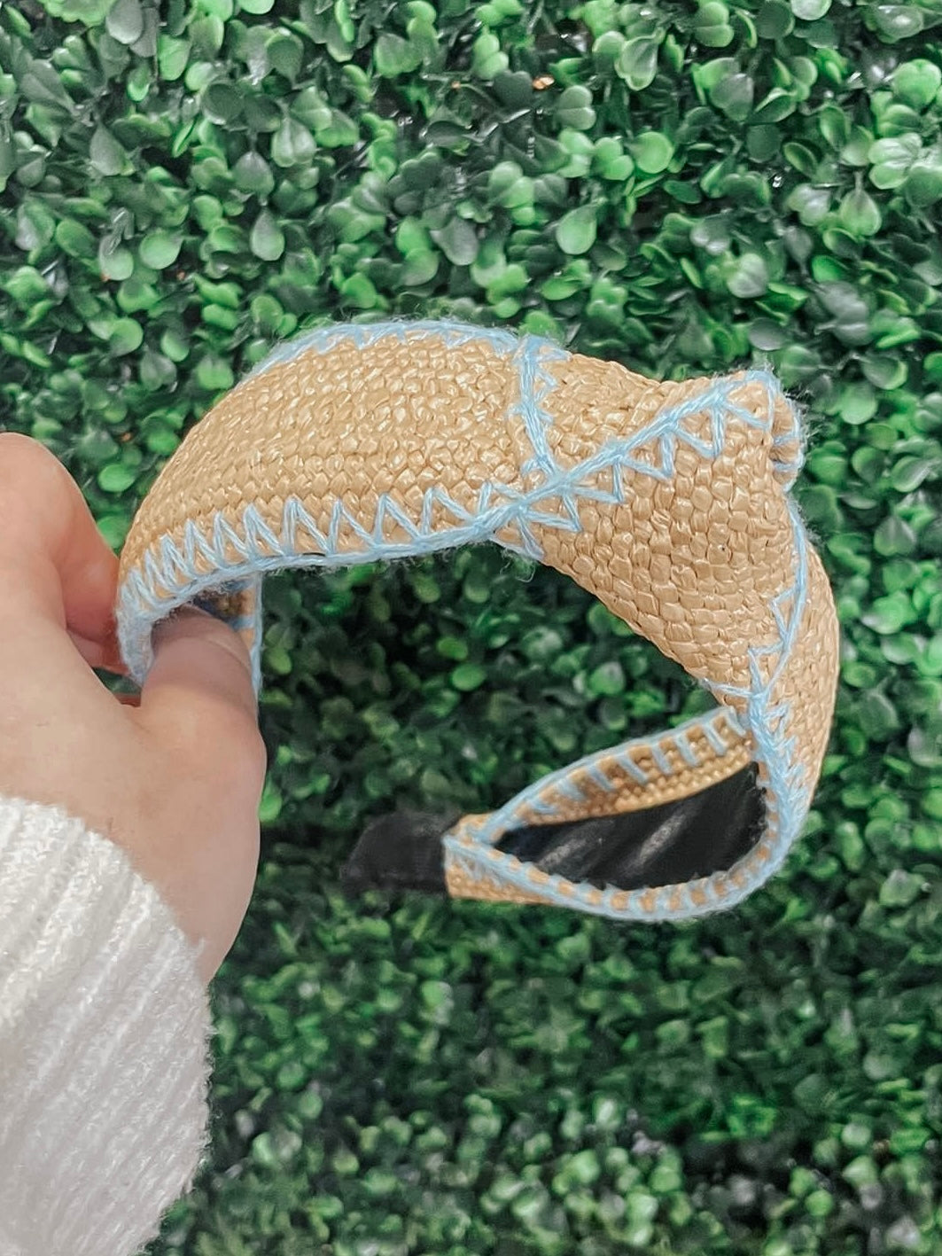 Baby Blue Burlap Headband