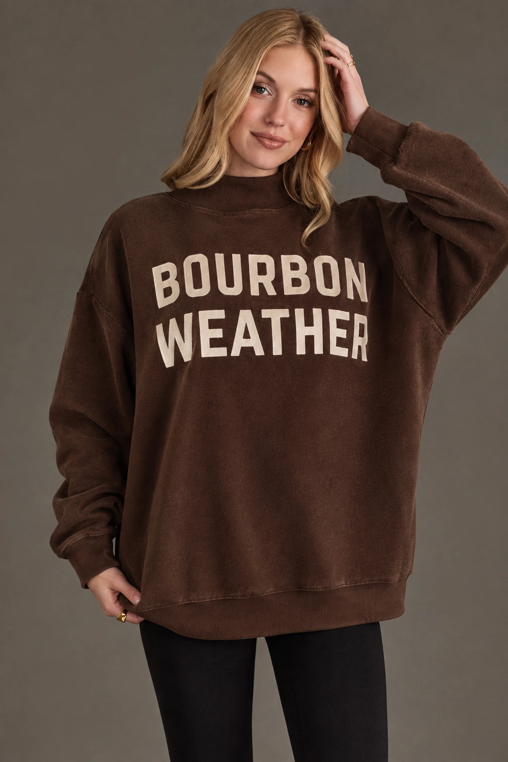 Whiskey/Bourbon Weather Mockneck