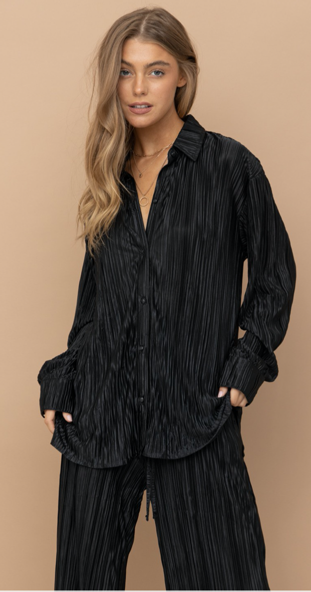 Courtney Pleated Blouse and Pant Set