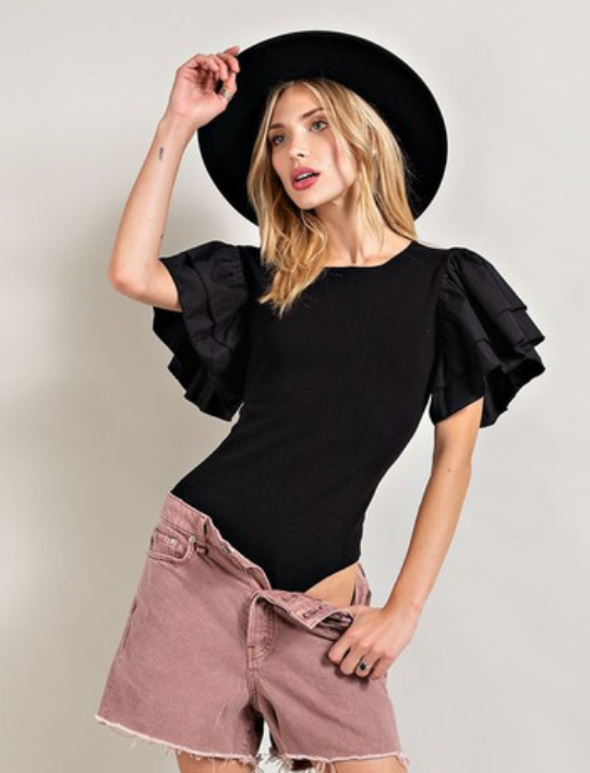Butterfly Black Body Suit