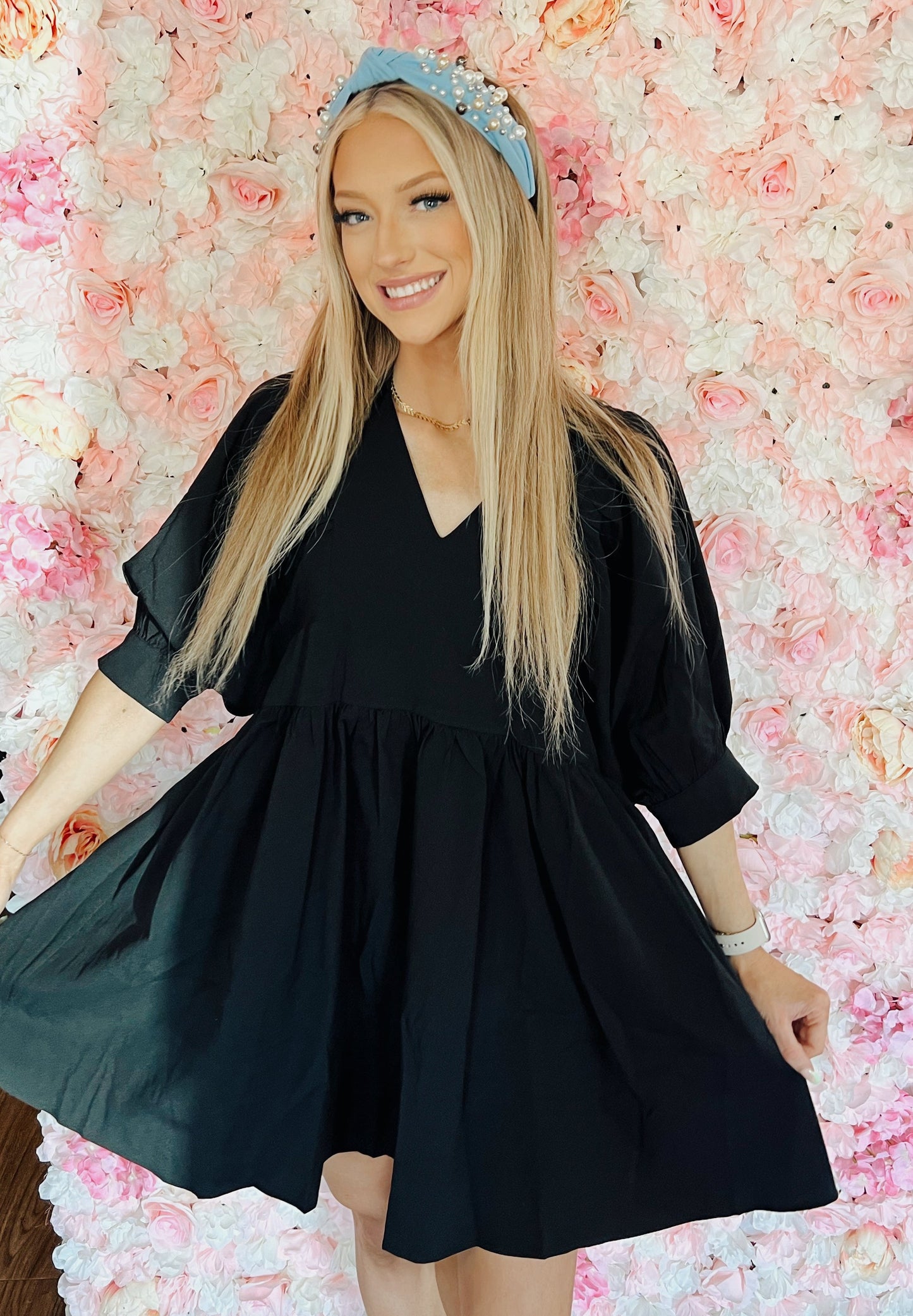 Black V-Neck Dress