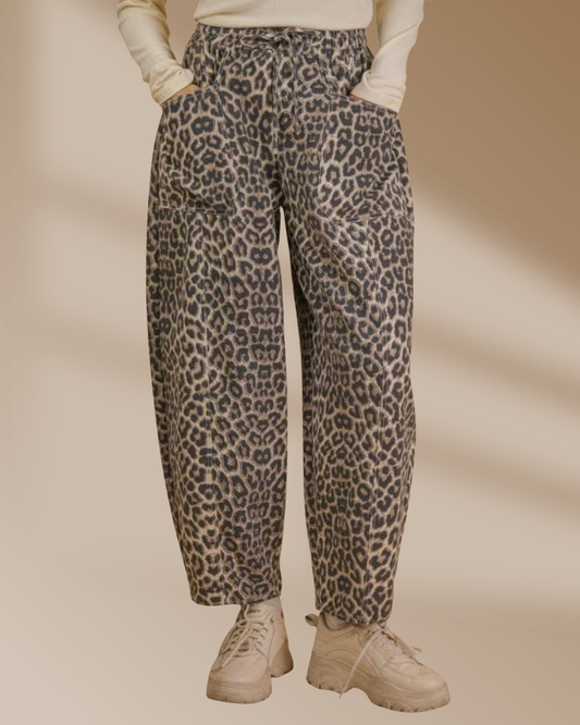 Leopard Barrel Pants
