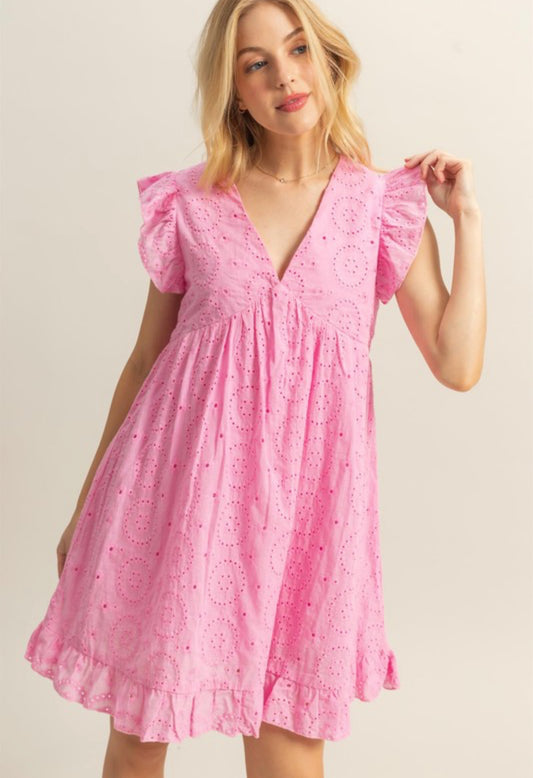 Pink Eyelet Dress