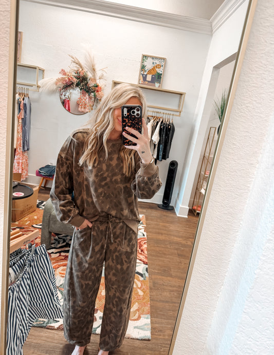 Cheetah Barrel Sweat Set