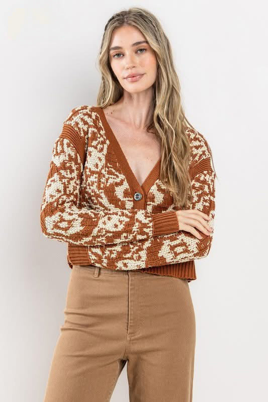 Detailed Cropped Cardigan