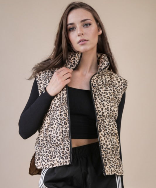 Leopard Padded Vest