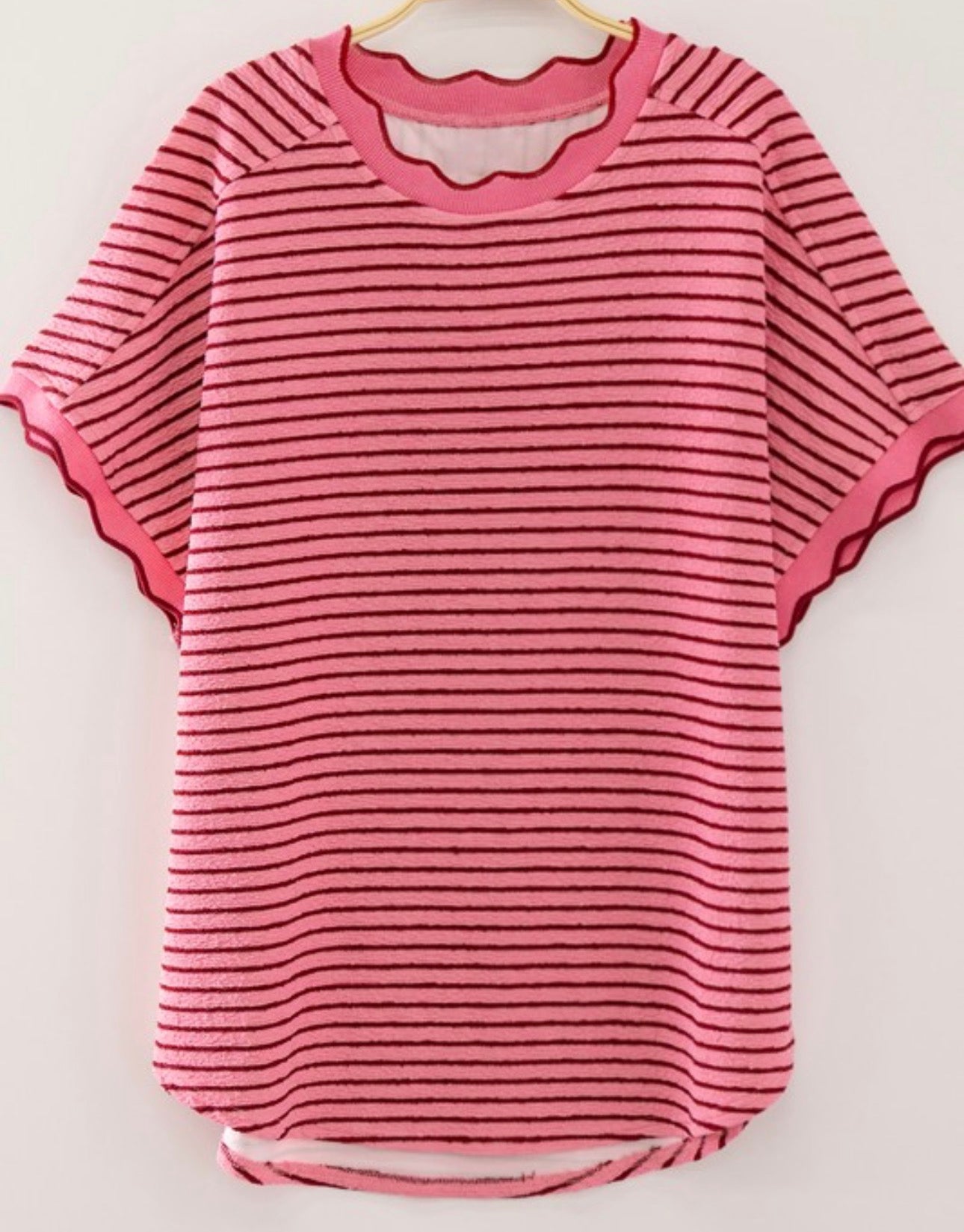 Pink/Red Scalloped Tee