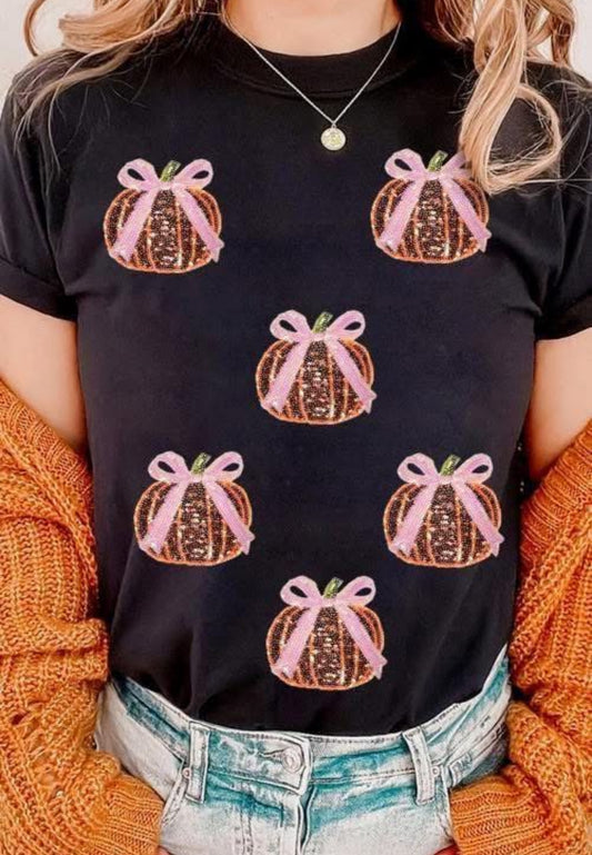 Sequin Pumpkin Tee