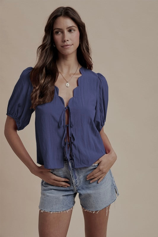 Addie Scalloped Blouse
