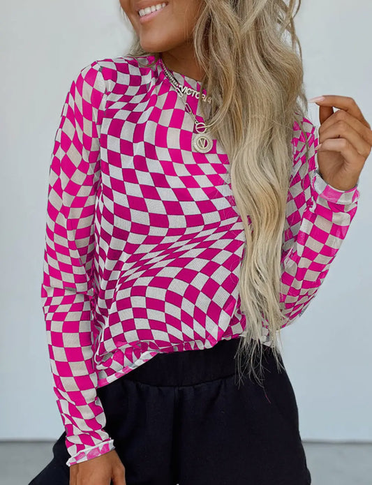 Pink Checkered Layering Shirt