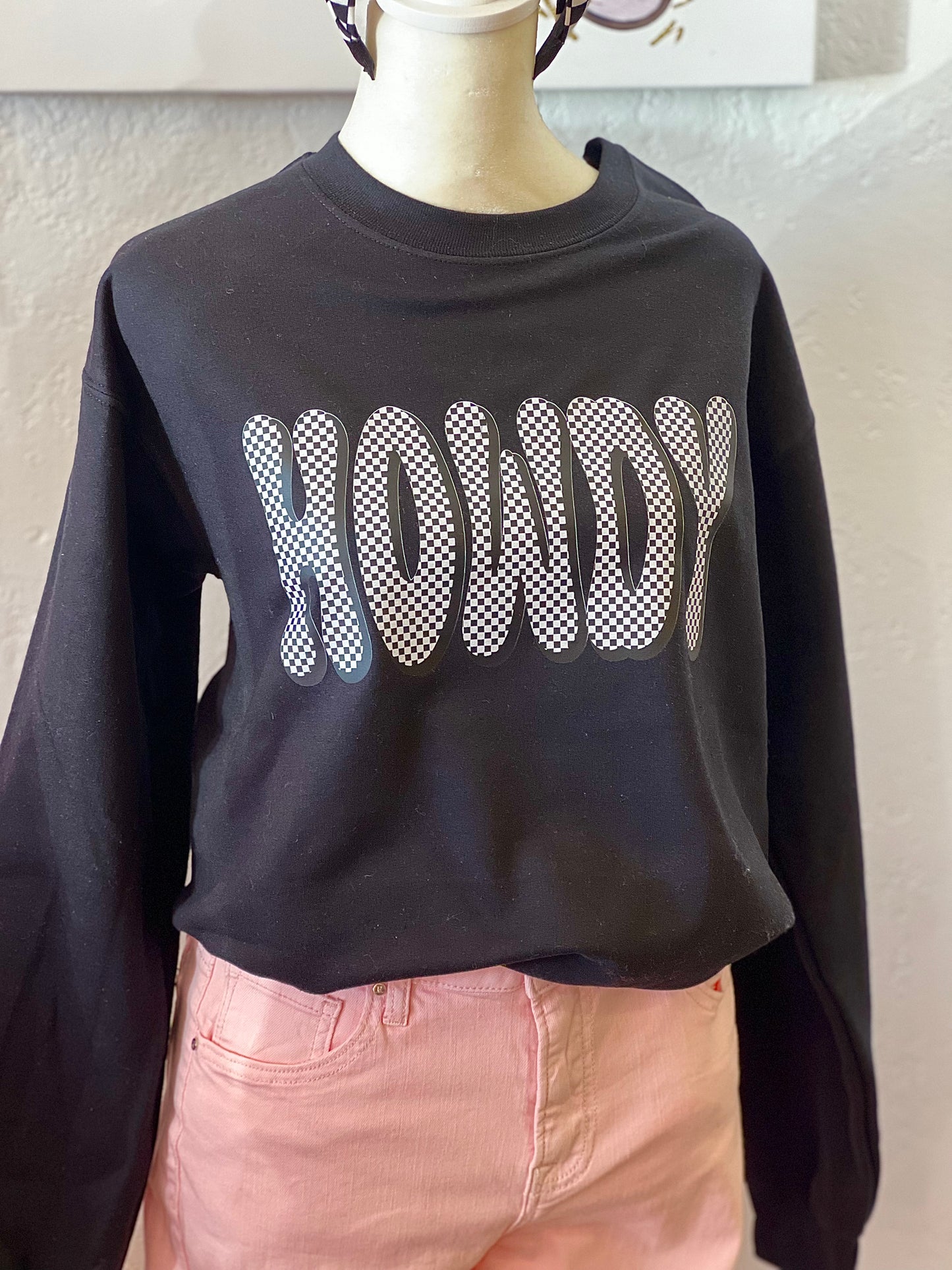 Checkered Howdy Pullover