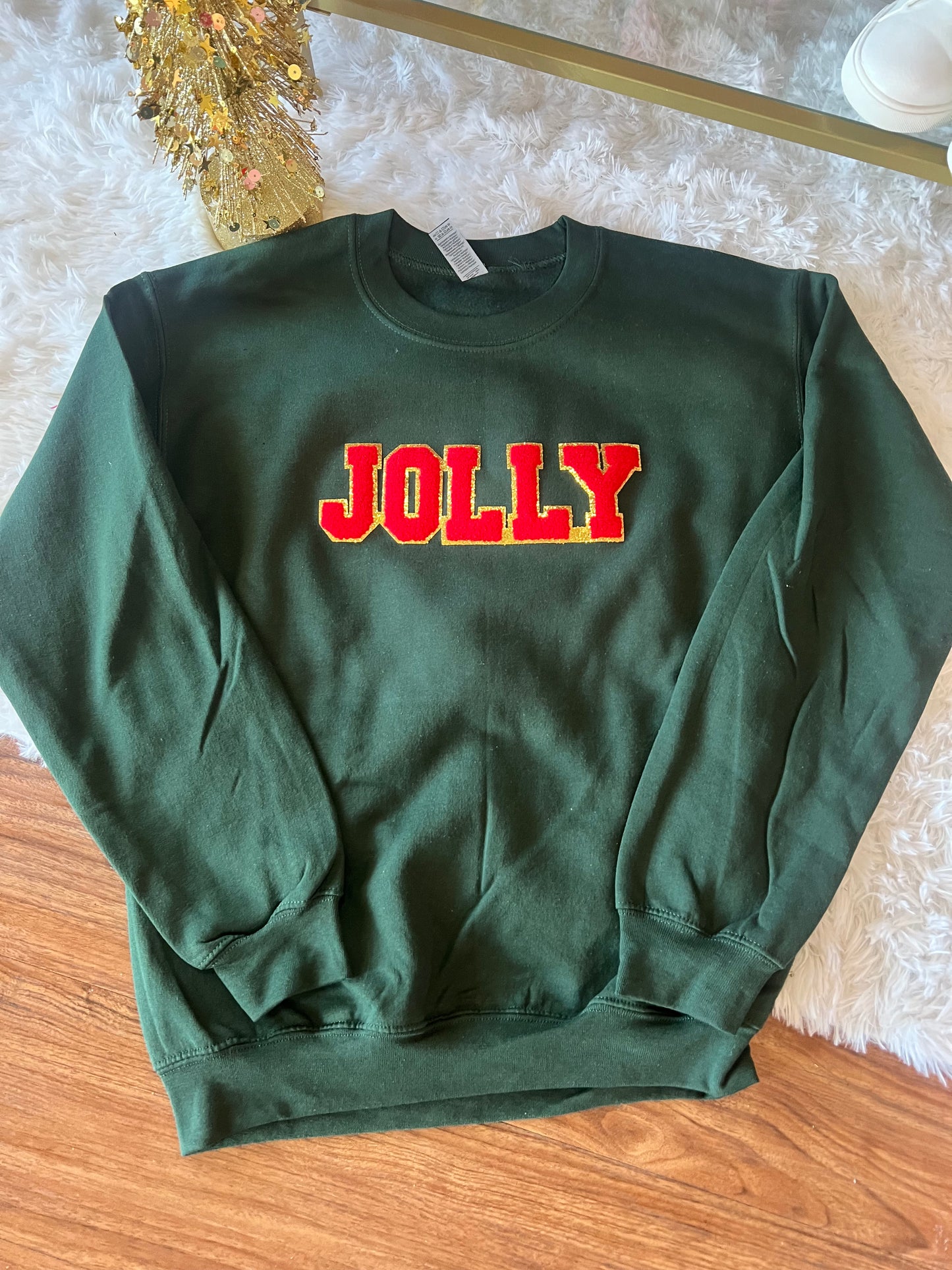 Green Jolly Chenille Sweatshirt