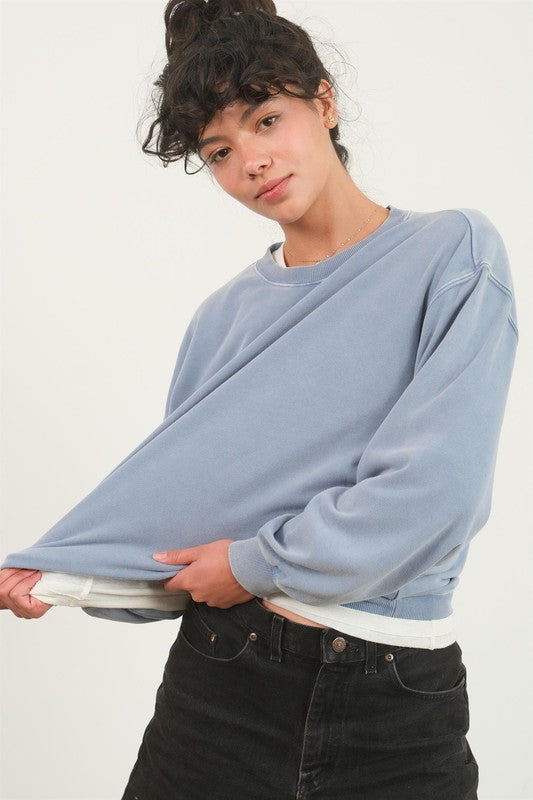 Gray Blue Crewneck