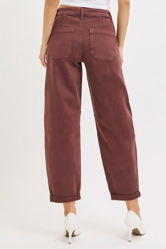 Chocolate Risen Barrel Jeans
