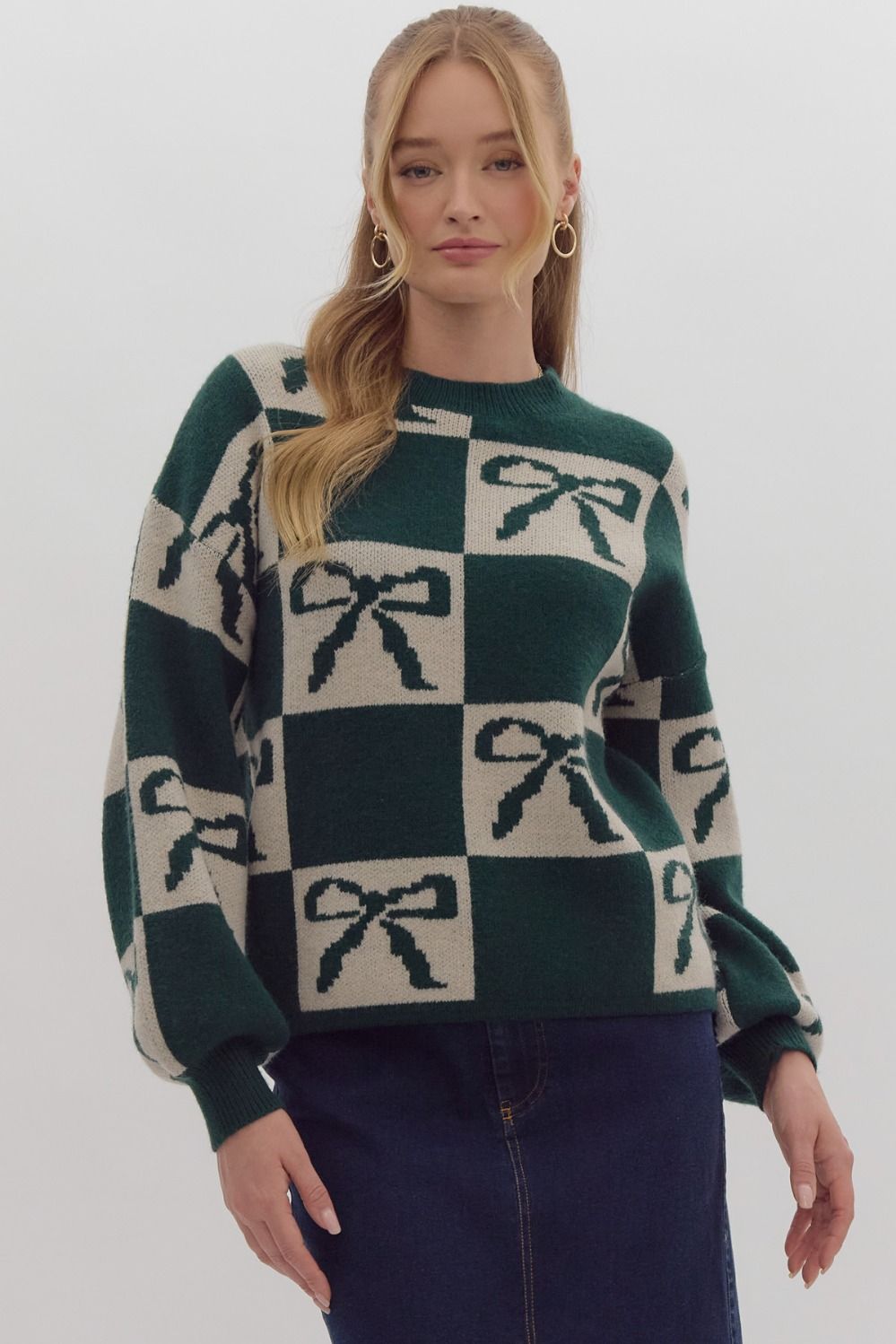 Forest Green Bow Sweater