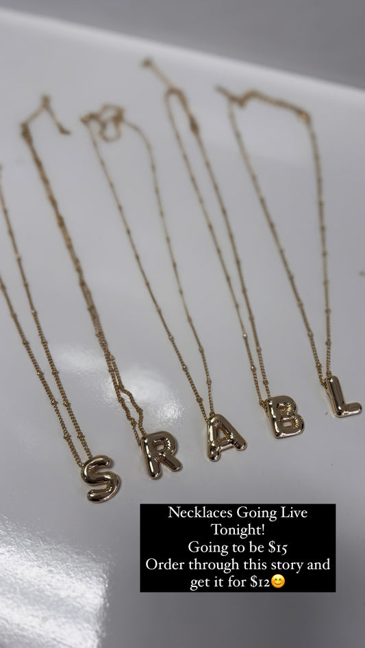 Bubble Initial Necklace