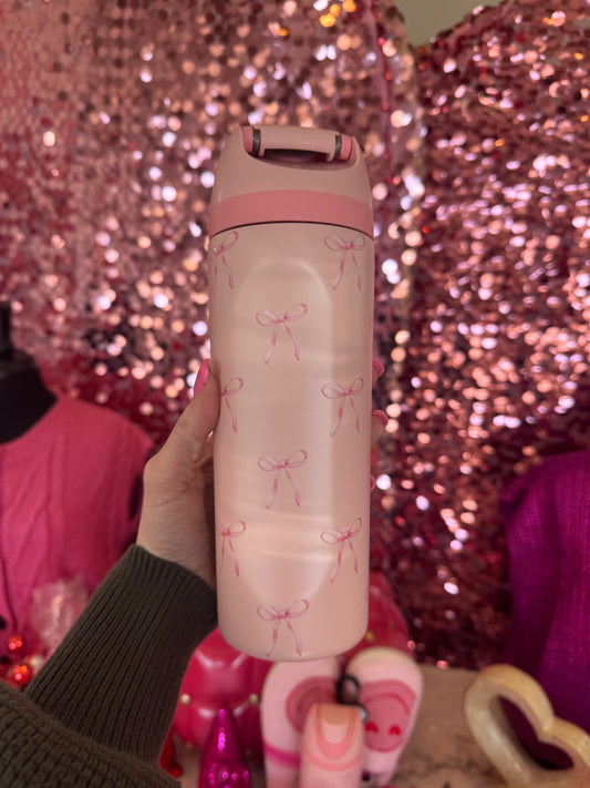 Pink Bow Waterbottle