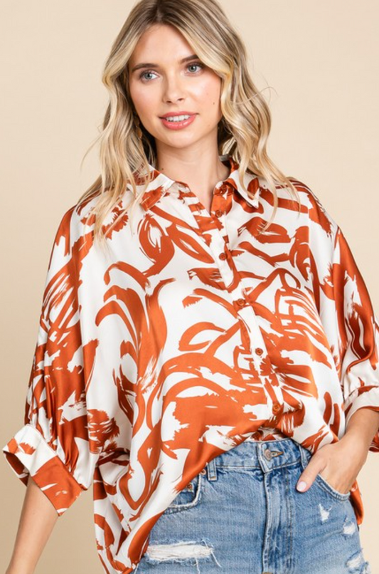Toffee Satin Blouse