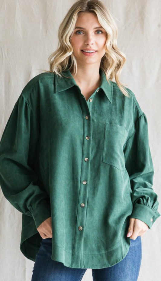 Faux Suede Forest Top