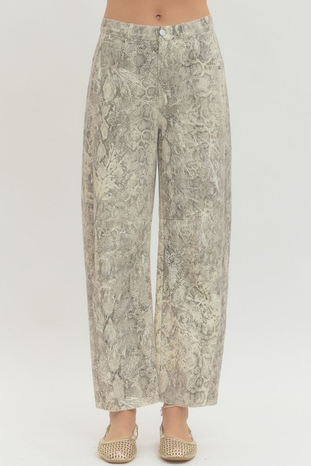 Snakeskin Barrel Pants