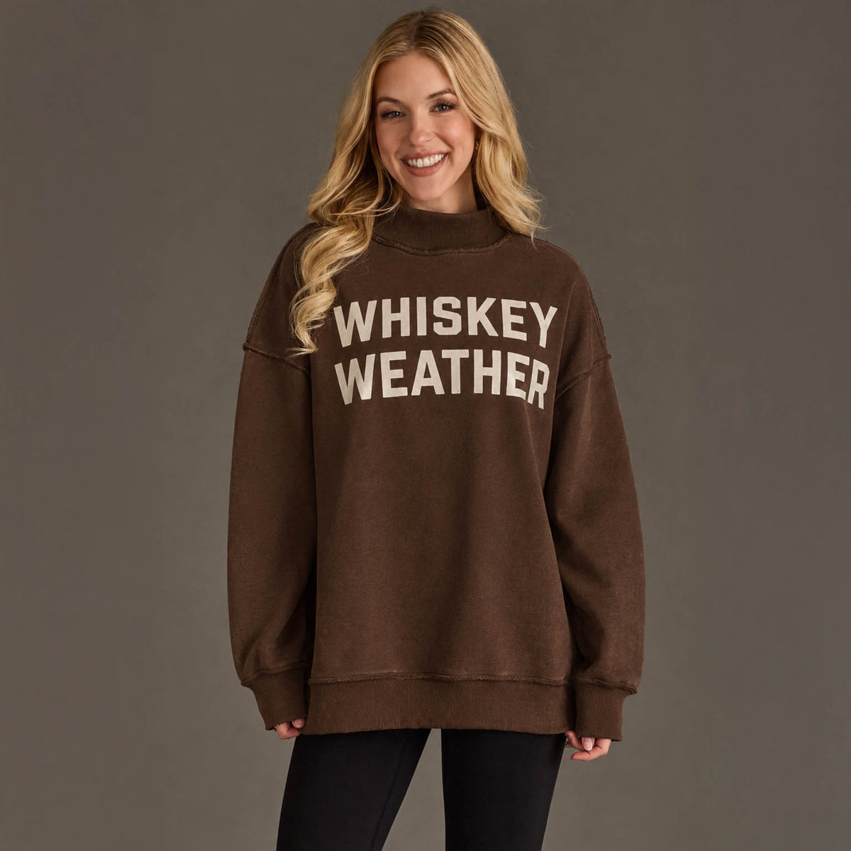 Whiskey/Bourbon Weather Mockneck