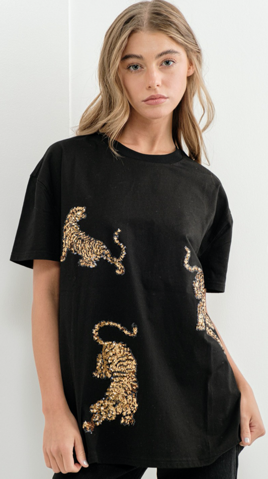 Eye Of The Tiger Sequin Graphic